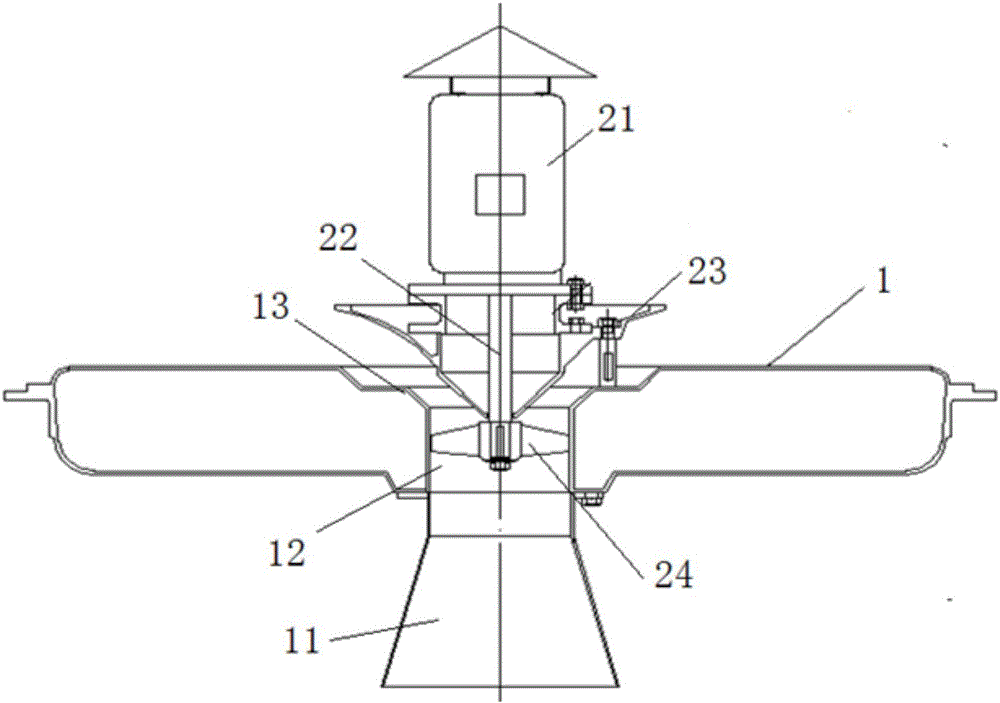 Surface aerator capable of promoting flow expansion