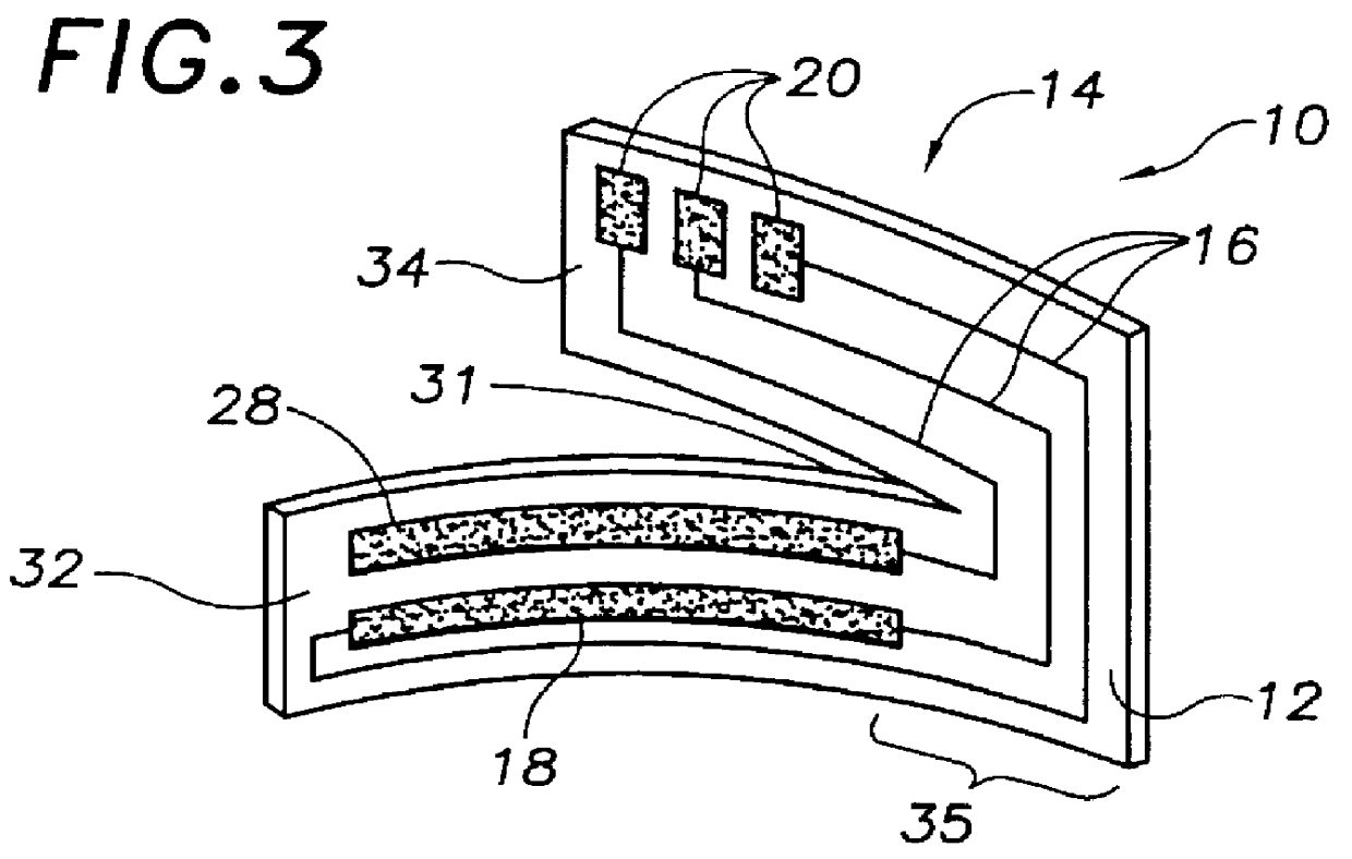 Flexible film with a non-tensioned electrical circuit mounted thereon