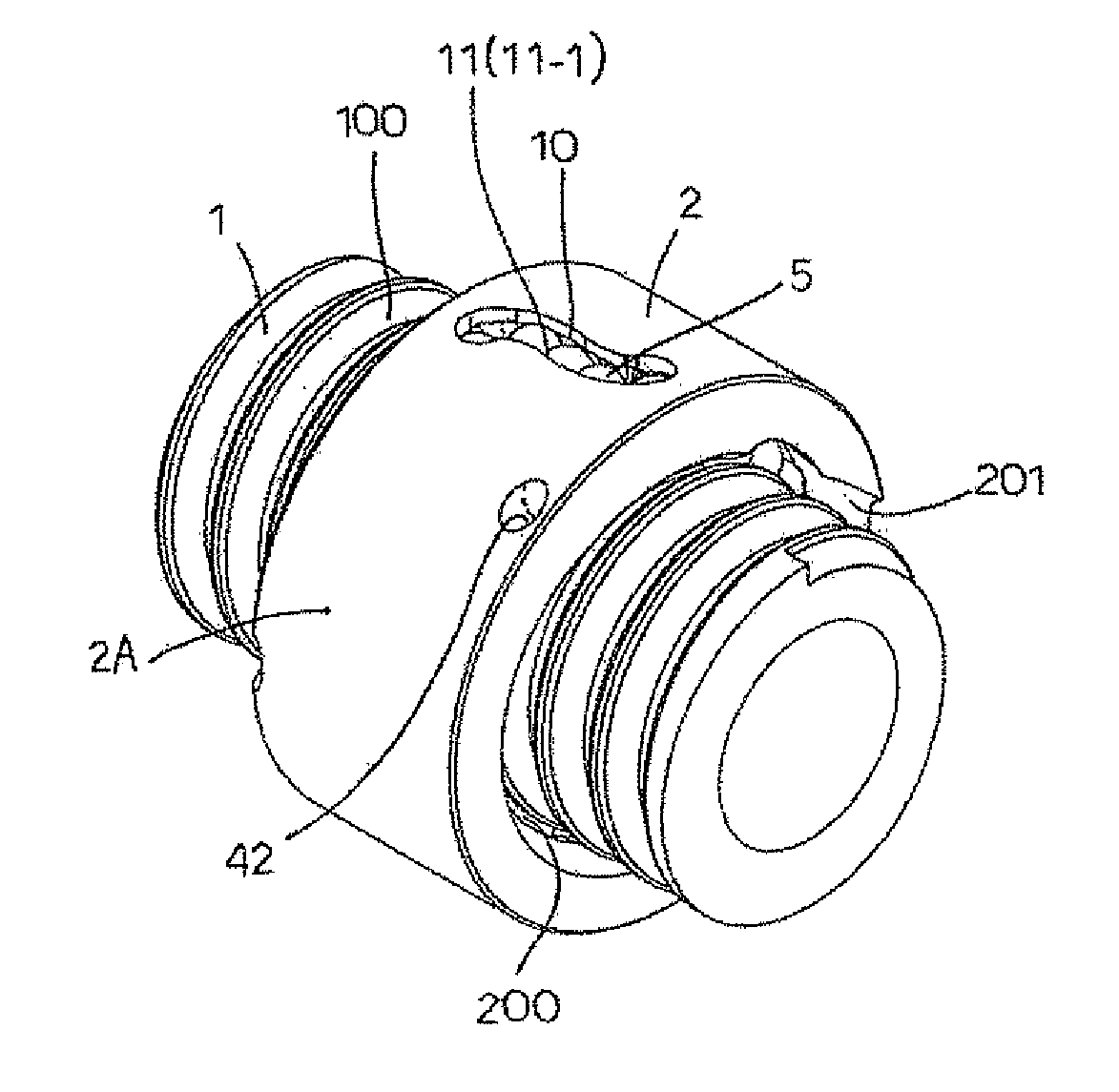 Ball screw device having tunnel raceway, and method for manufacturing the same