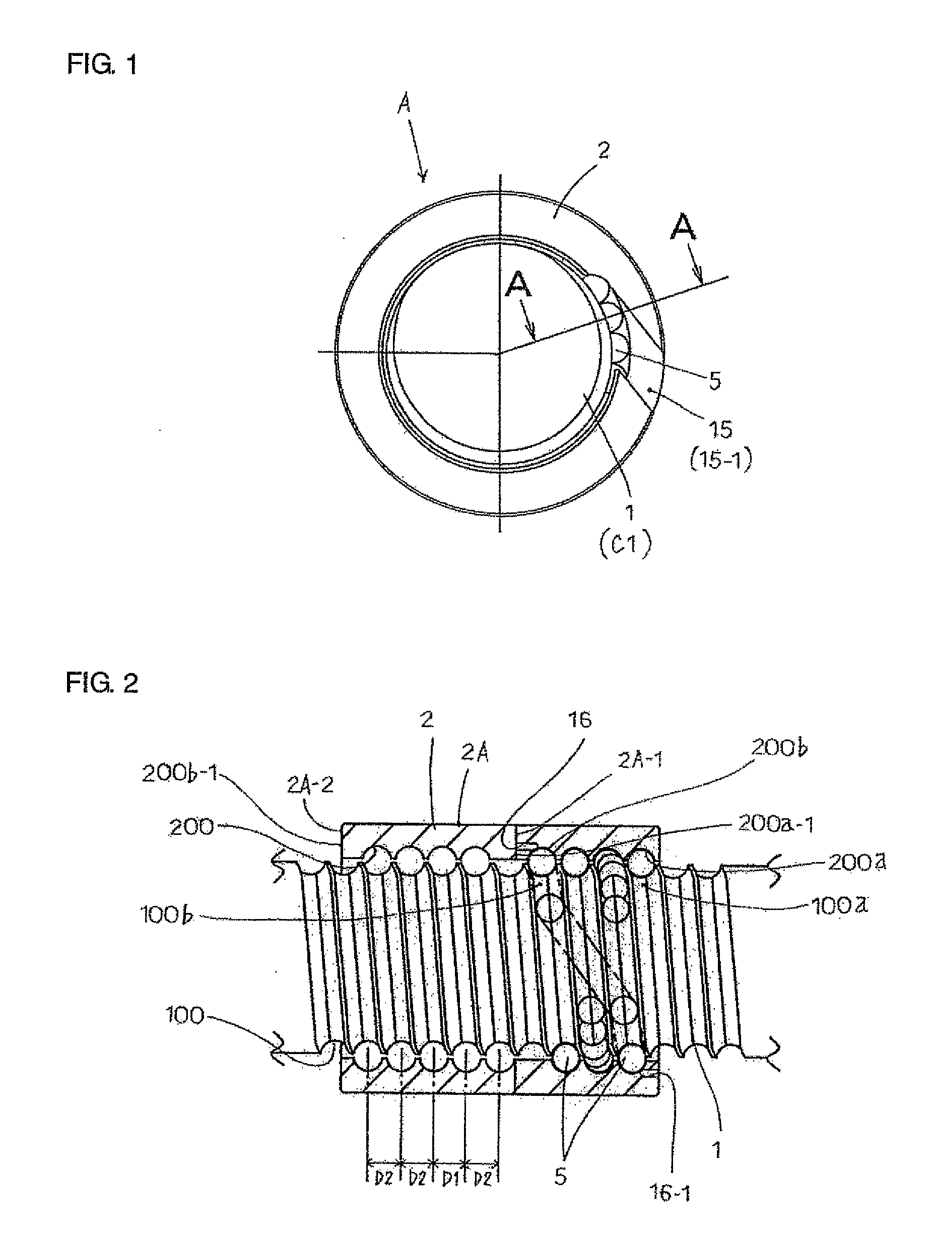 Ball screw device having tunnel raceway, and method for manufacturing the same
