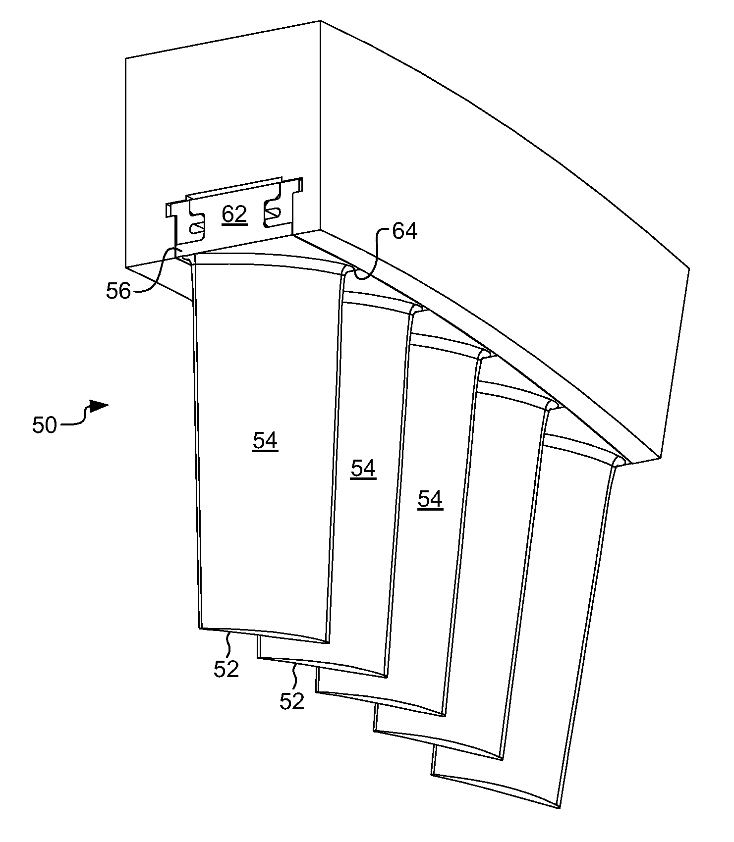 Hook ring segment for a compressor vane