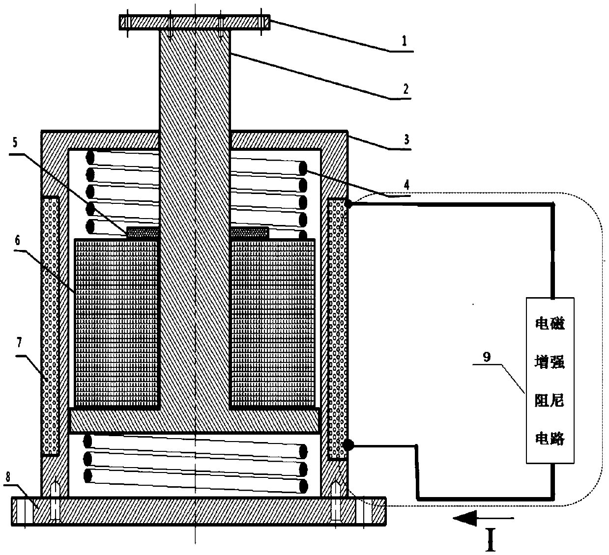 Electromagnetic damping type vibrations controlling apparatus of spaceborne equipment