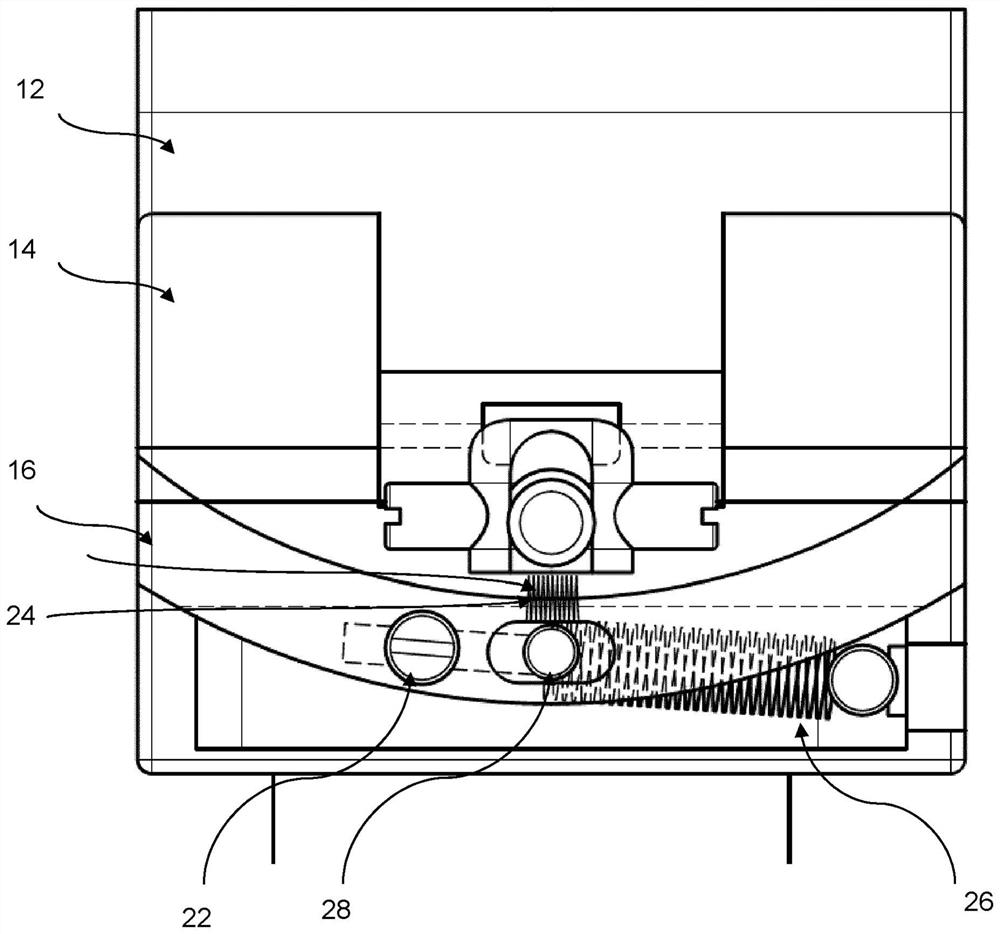 Device for supporting tablet press component, use thereof for adjusting position of tablet press component, and method