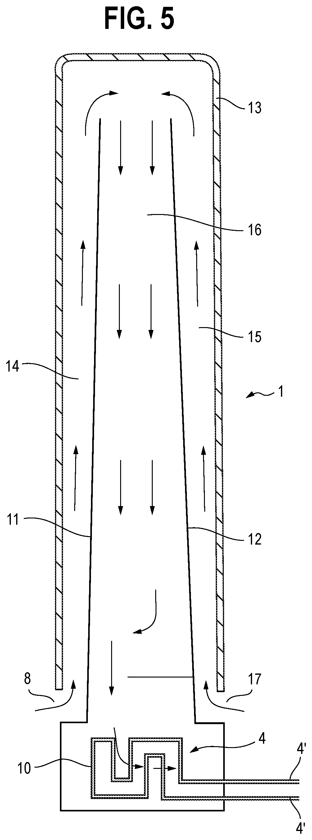 Heater for vaporizer device with air preheating element and method for producing the same