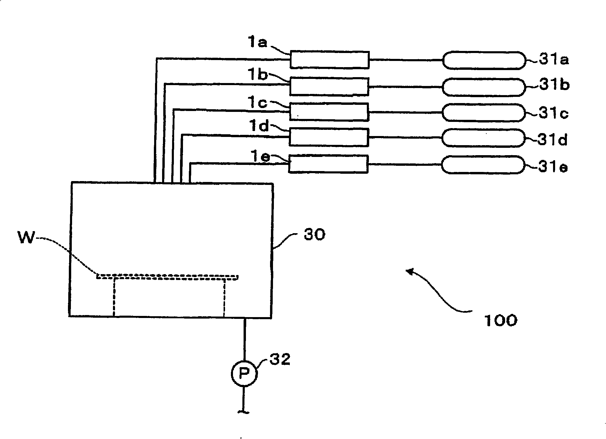 Gas supply device, semiconductor manufacturing device and component for gas supply device