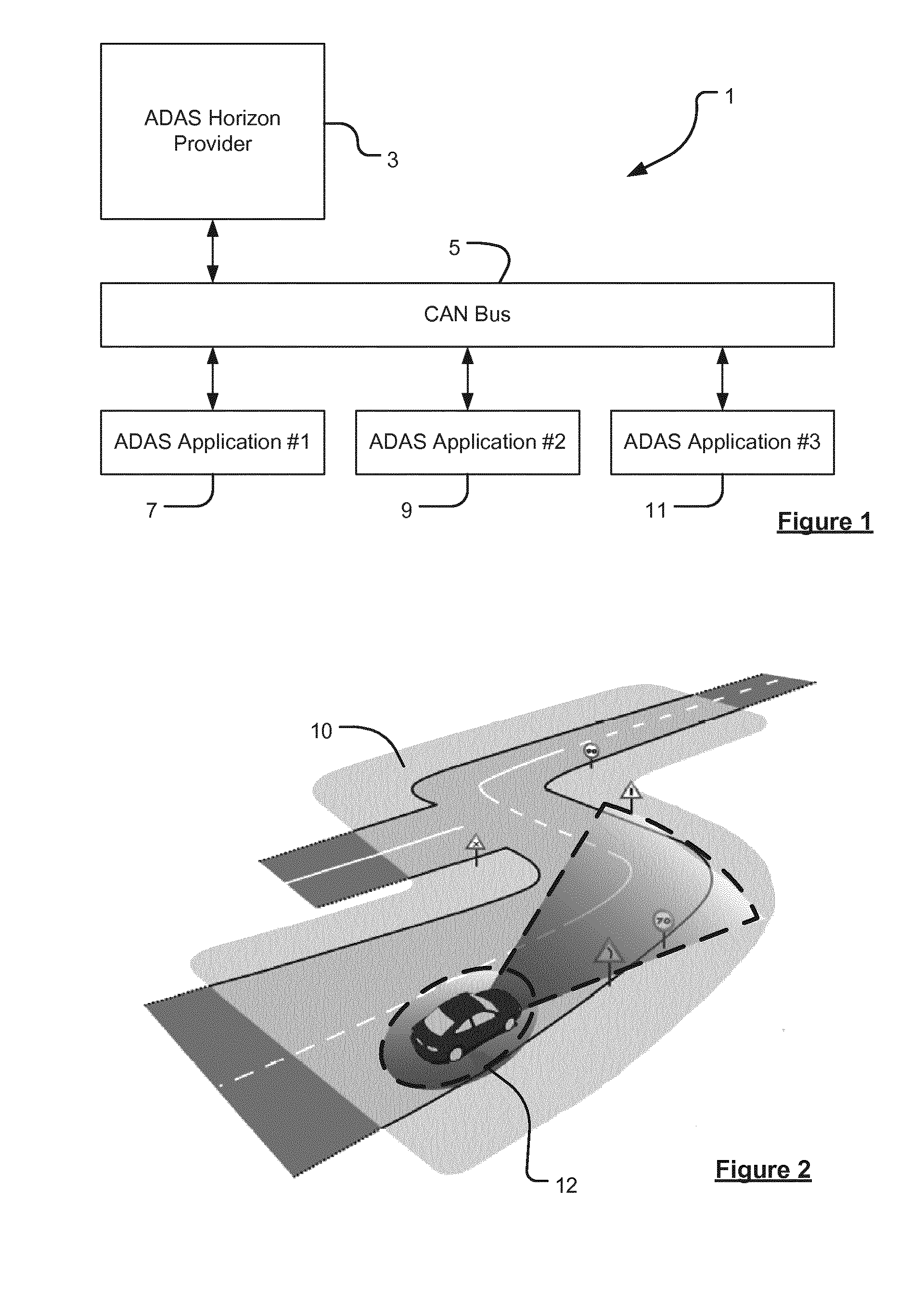 Methods and systems for generating a horizon for use in an advanced driver assistance system (ADAS)