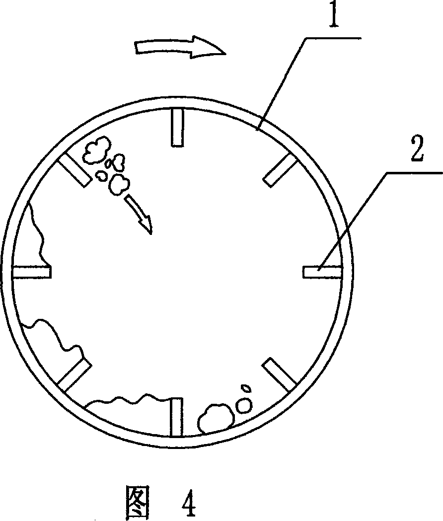 Level-rotating drum defibering machine