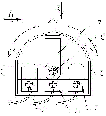 Closed switch blade switching type reversible switch for two-phase motor