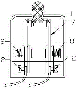 Closed switch blade switching type reversible switch for two-phase motor