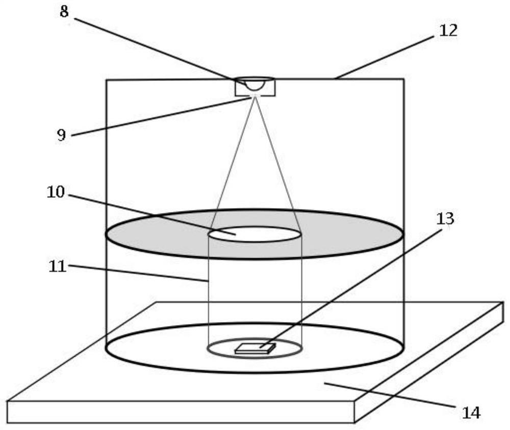 Method for measuring displacement of quasi-sphere cell in height direction in lens-free imaging system