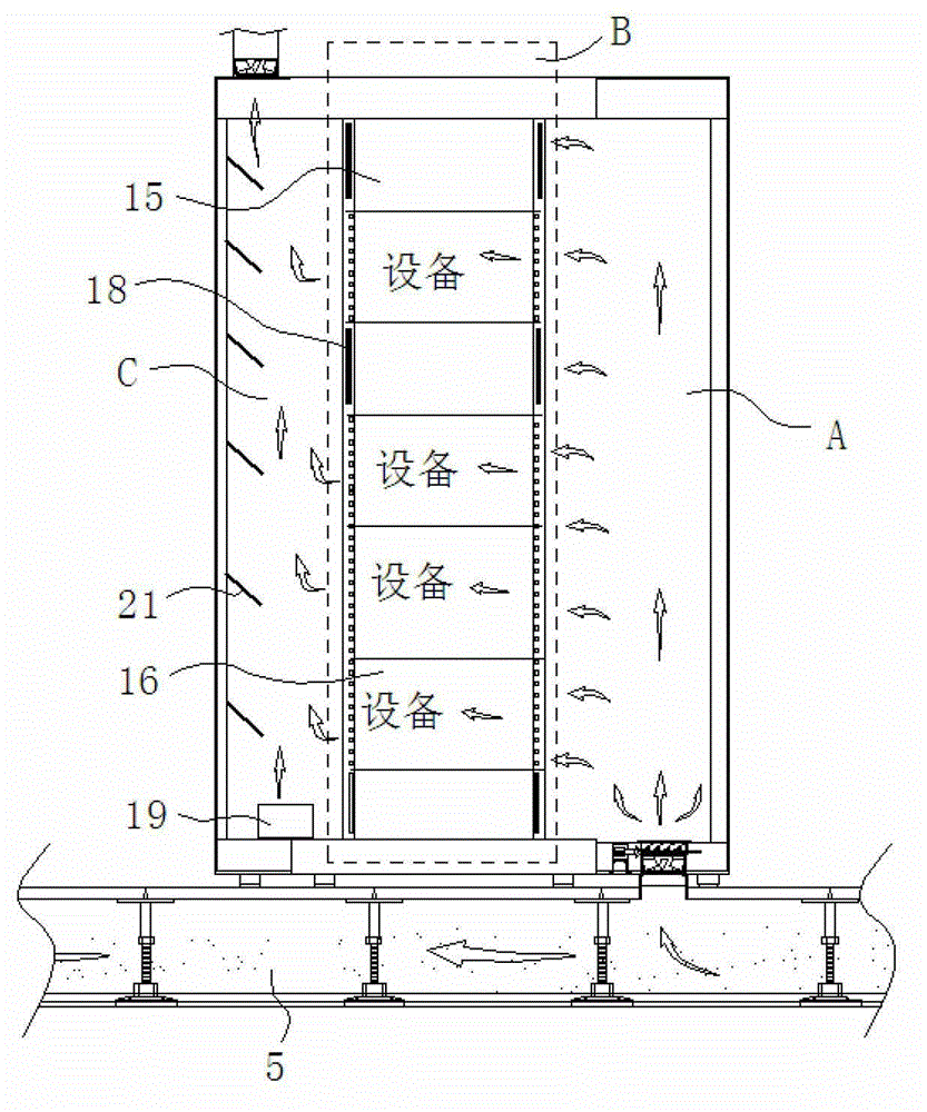 Efficient heat dissipation cooling device of information technology (IT) equipment