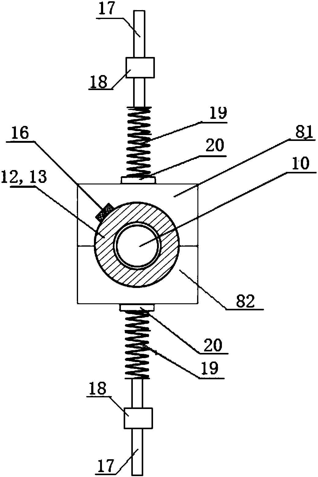 Rolling bearing fatigue life testing device capable of loading alternating load