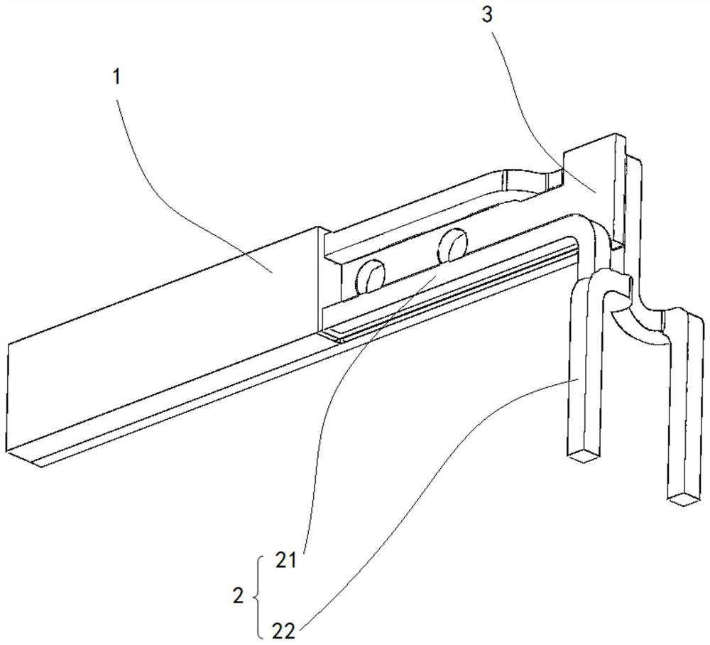 Magnetic field detection sensing device and fluxgate chip packaging structure thereof