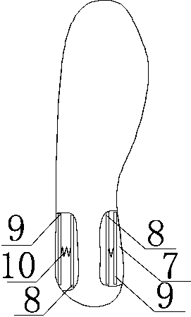 An orthotic shoe for heel center of gravity deviation