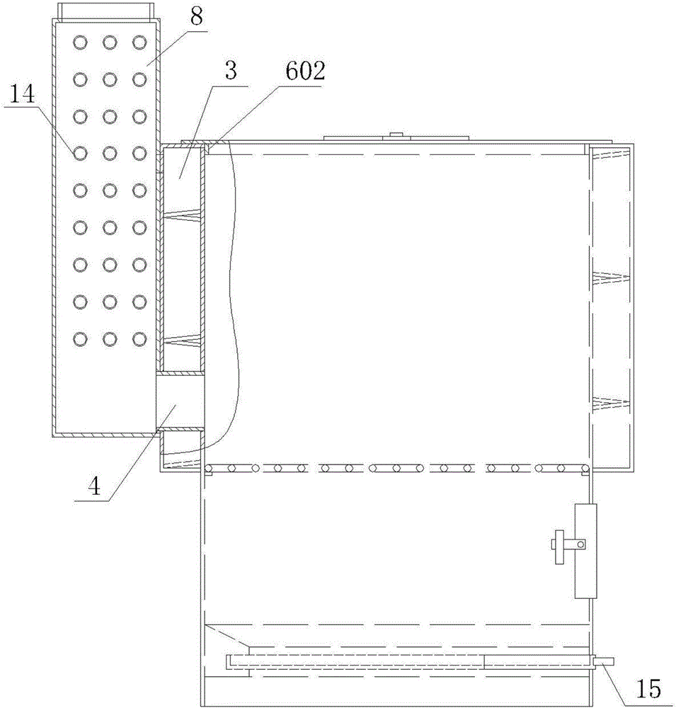 Top blowing and lower combustion type boiler