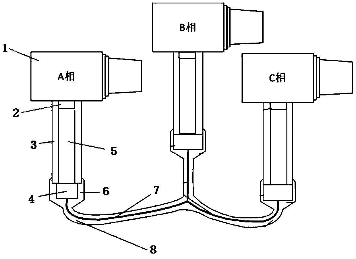 Voltage dividing device of ring network cabinet type high-voltage electronic equipment