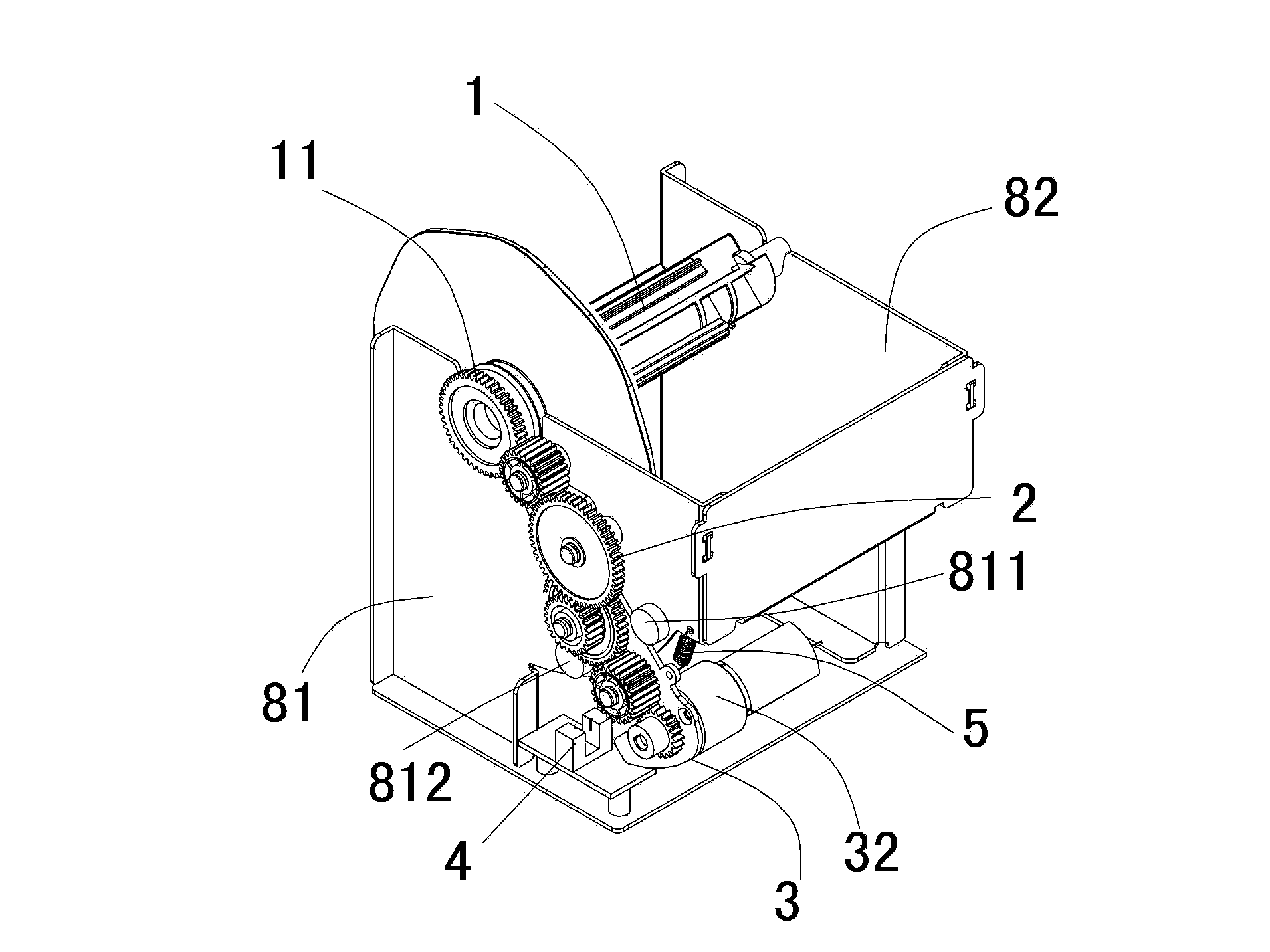 Paper roll recovery mechanism, printing device and paper roll recovery control method