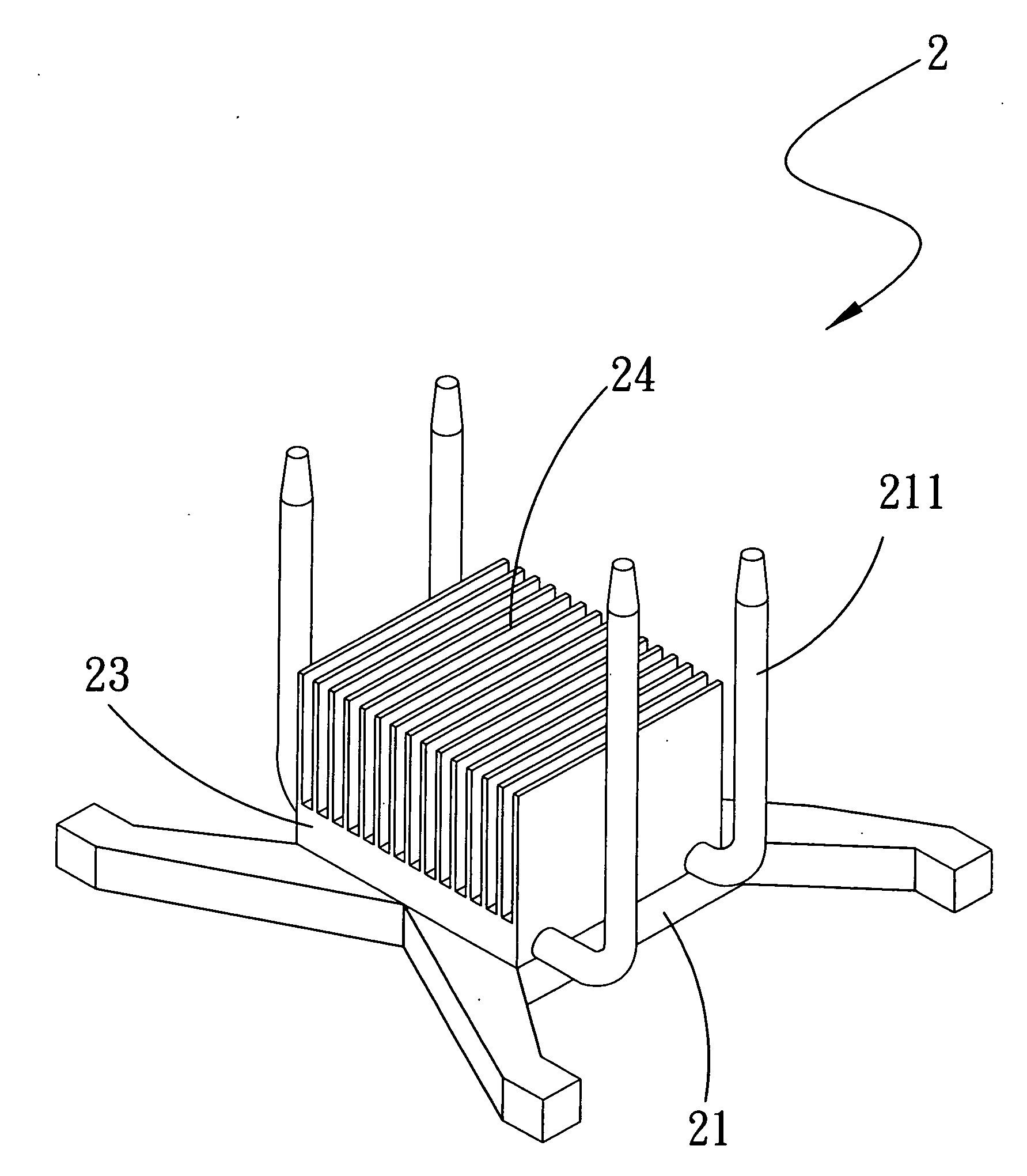 Heat dissipating structure and method of manufacturing same