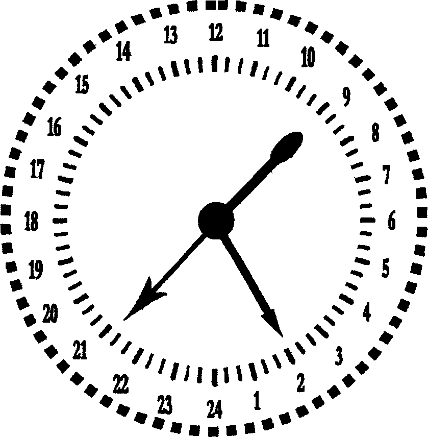 Pointer type day time timing clock