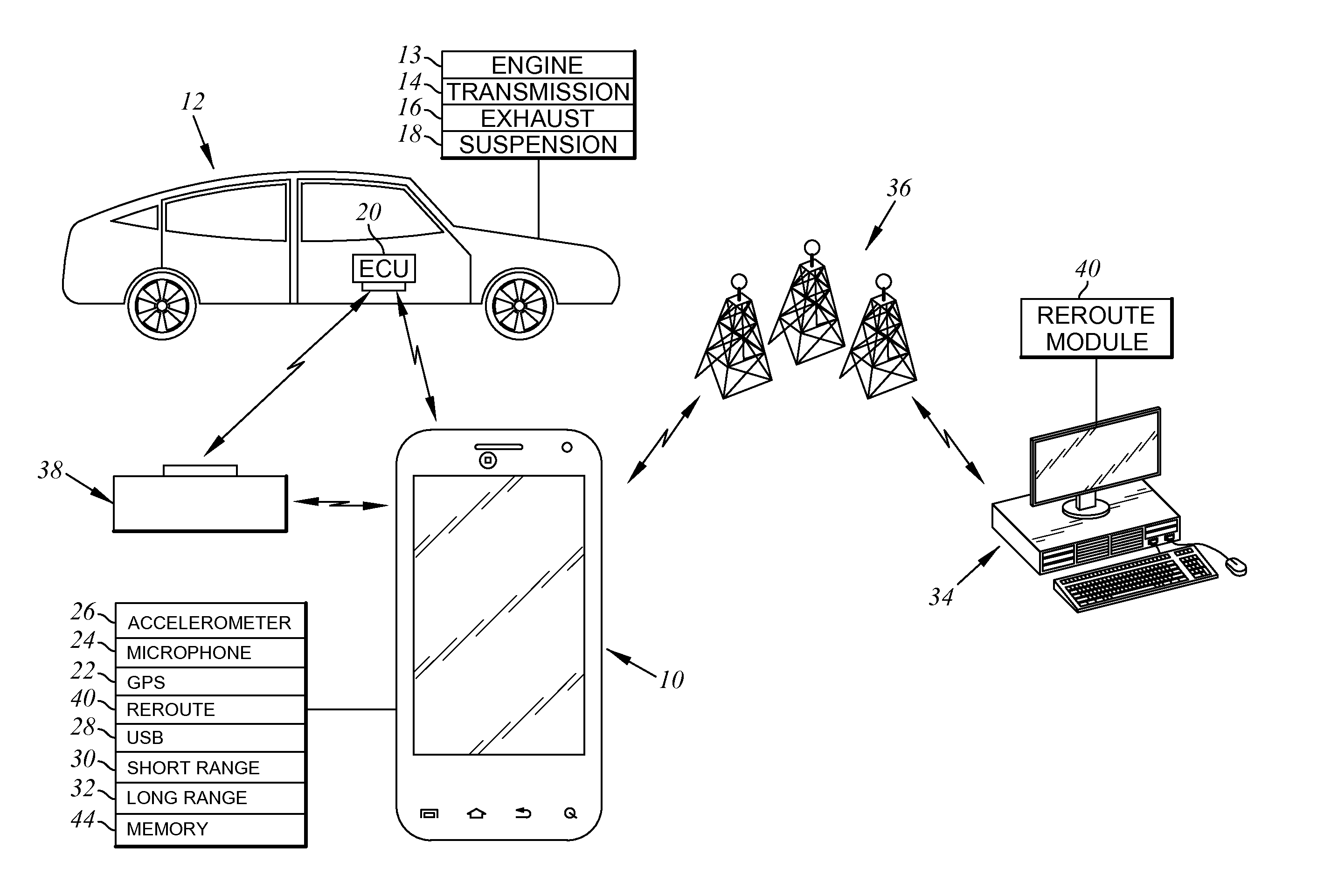 System for detecting the operational status of a vehicle using a handheld communication device