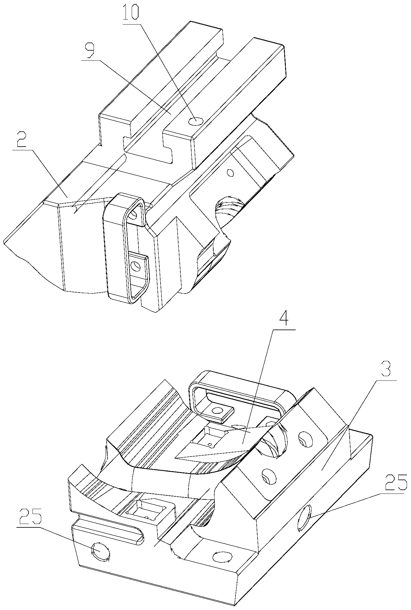 Automobile tailpipe port forming die and die replacing method