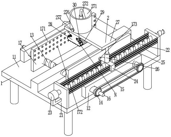 A dust-free grinding machine for solid wood furniture slide rails