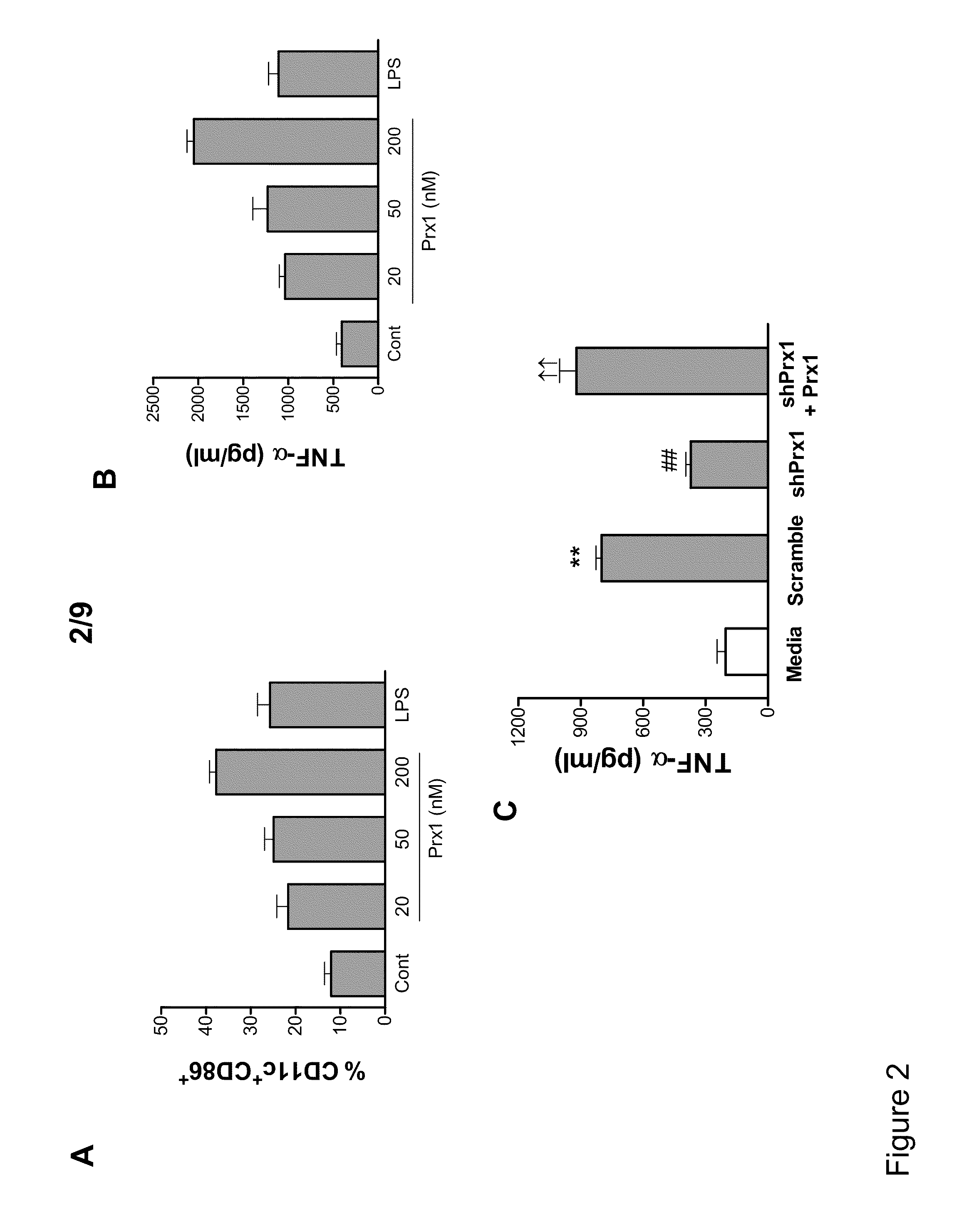 Methods and Compositions Using Peroxiredoxin 1 (PRX1) as an Adjuvant