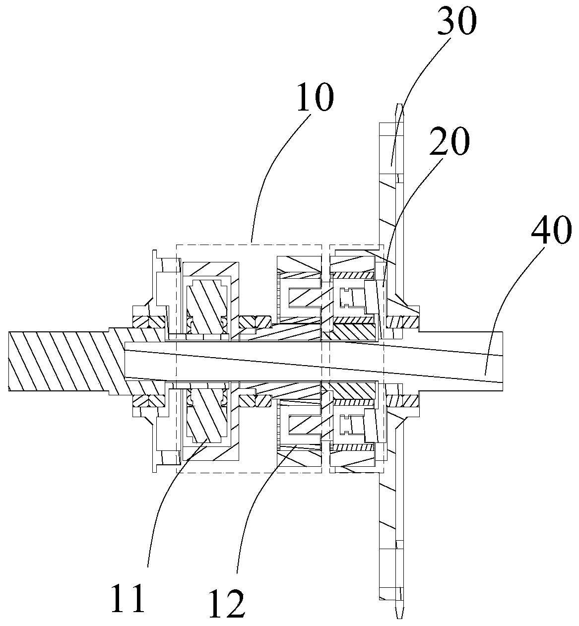 Split type driving and speed changing device and electric power-assisted bicycle