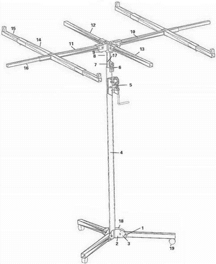 Hoisting frame used for steel wire rope lifting and capable of being folded and retracted