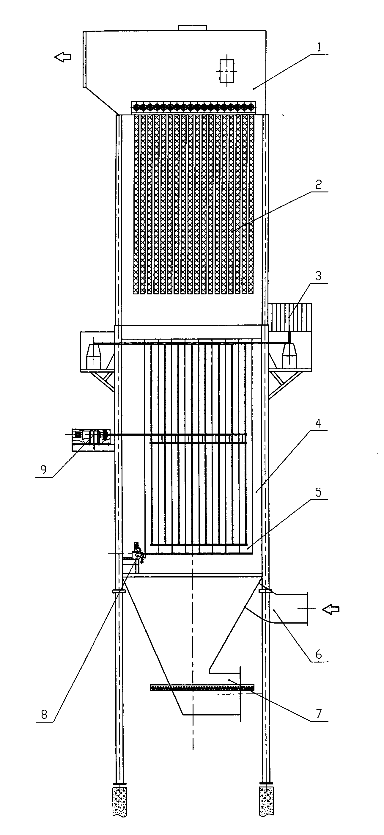 Vertical electrostatic fabric filter