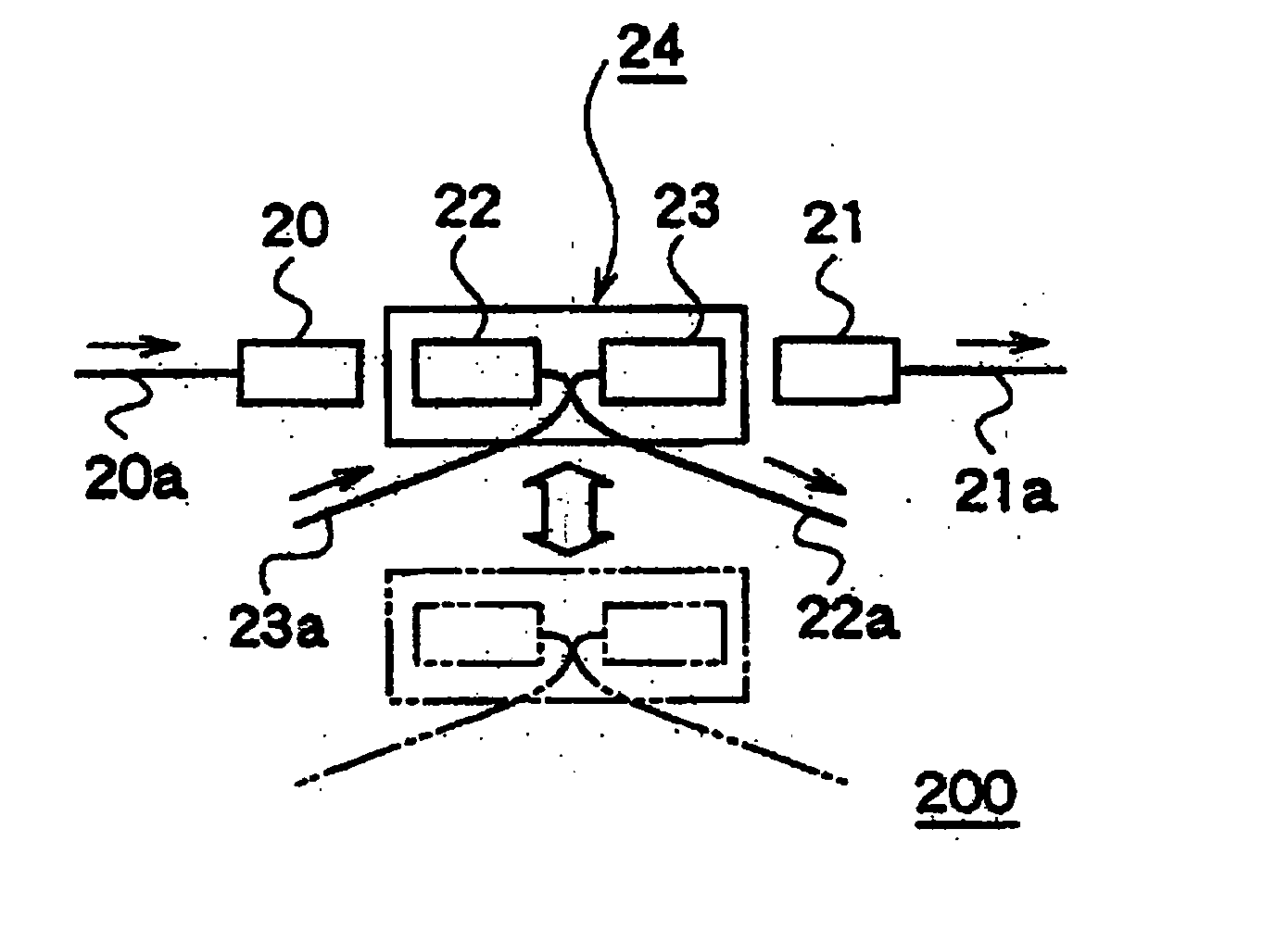 Optical switch and optical branch/insertion unit comprising it