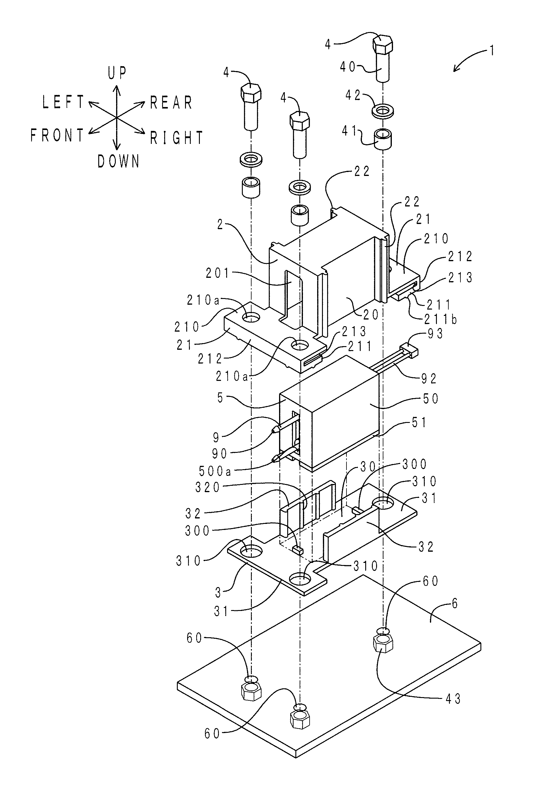 Vibrating member attachment structure