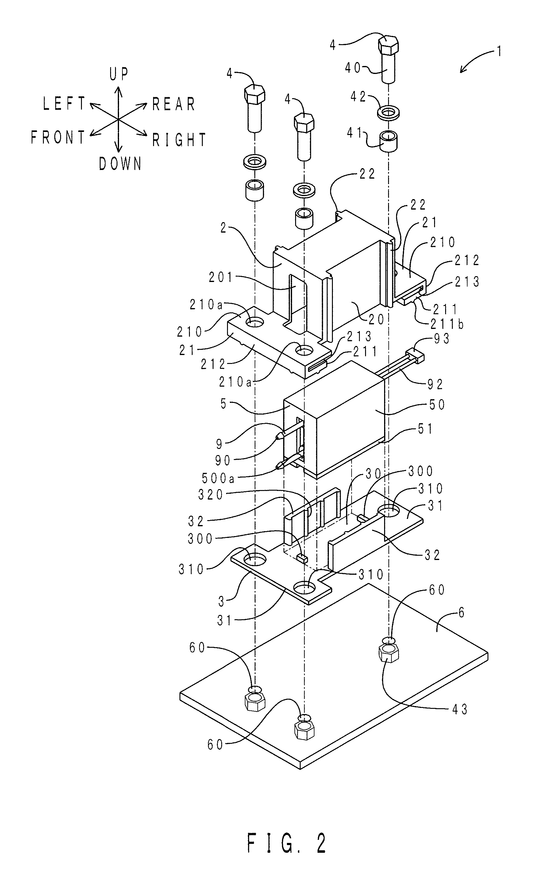 Vibrating member attachment structure