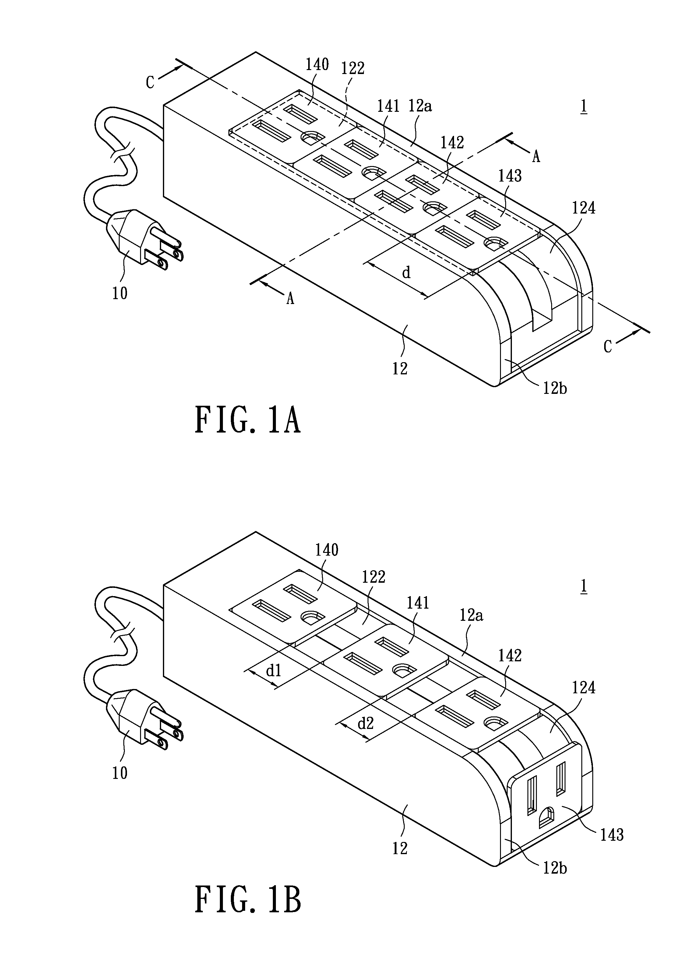 Power extension cord with movable outlet modules