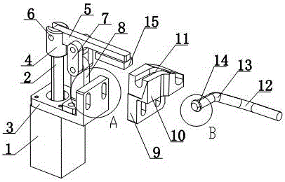 Air cylinder control type stacker handrail adjusting device