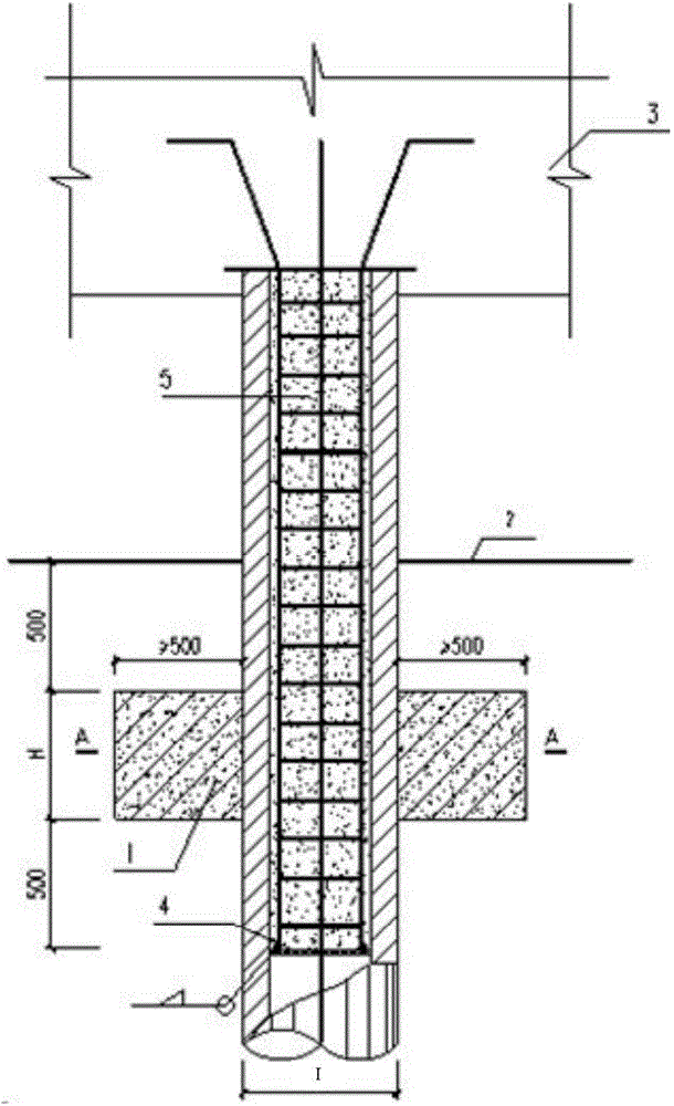 Built-in structure for high-pile base pile foundation