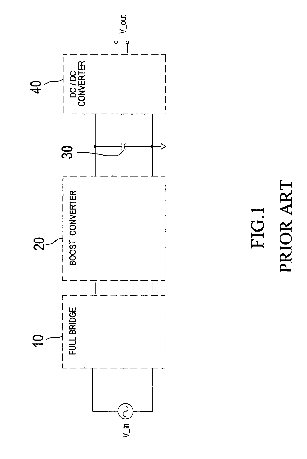 Power supply with virtual by-pass system