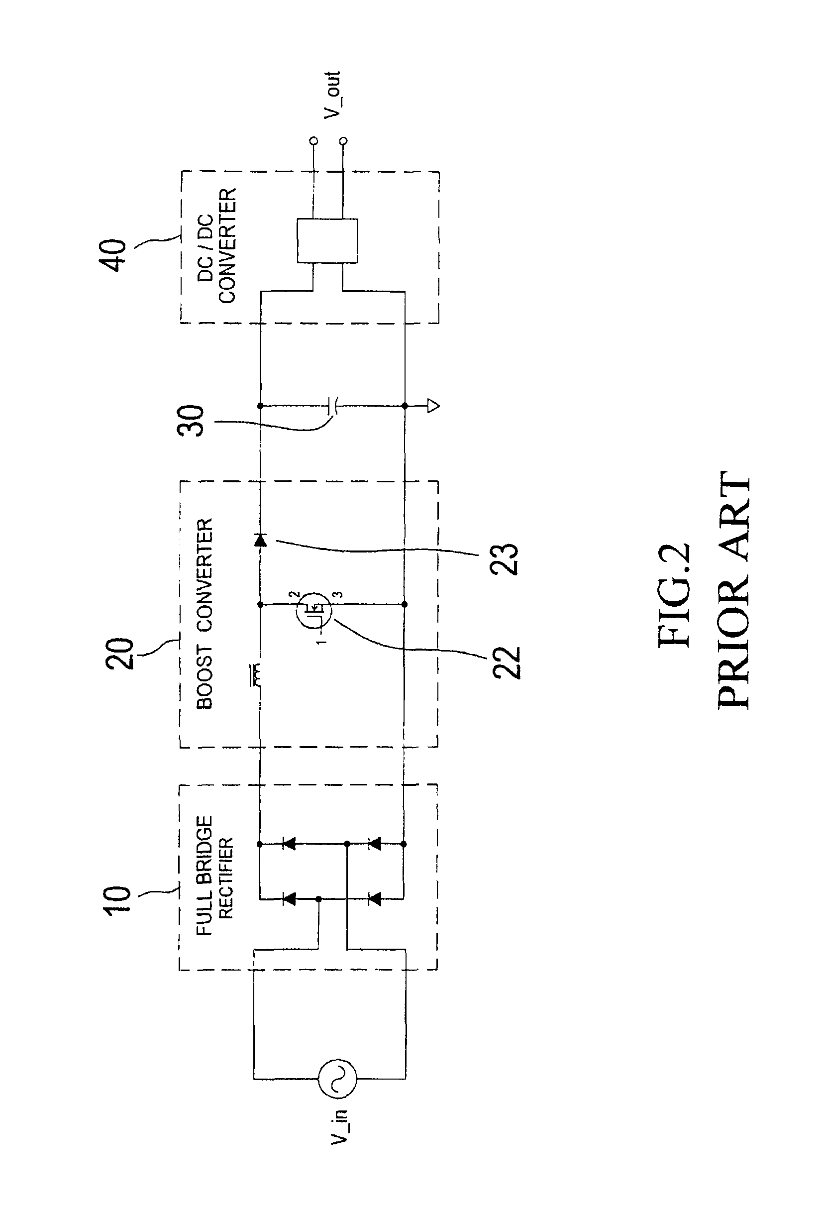 Power supply with virtual by-pass system
