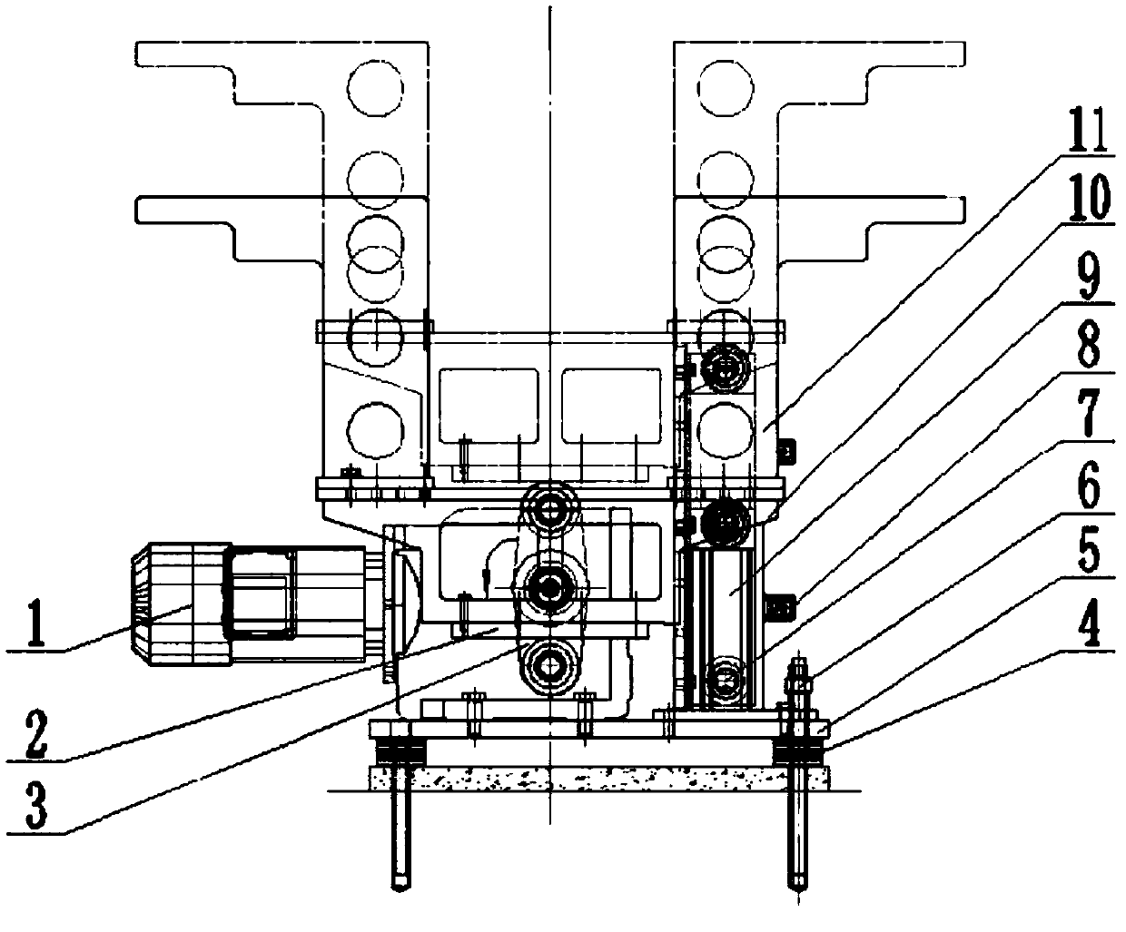 A wheel jacking mechanism applied to high-speed rail wheel production line