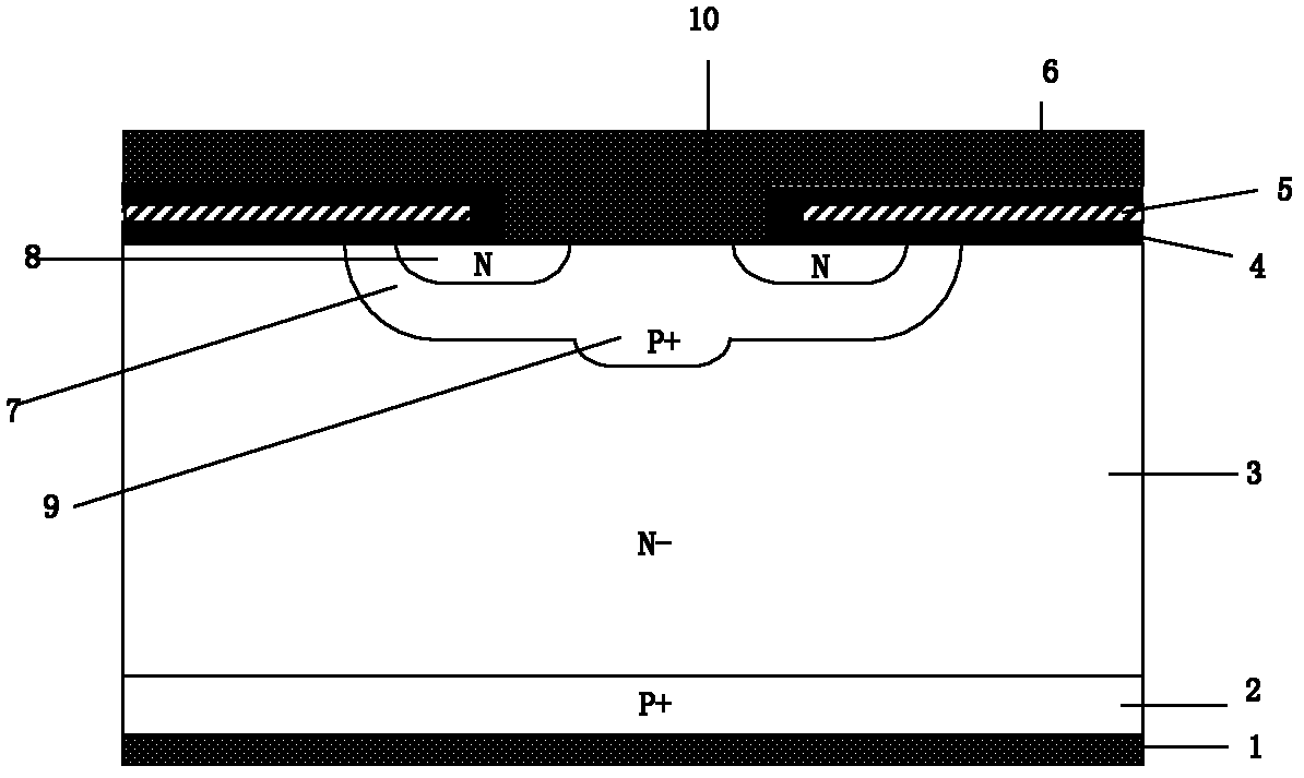 Insulated gate bipolar transistor (IGBT) with anti-latchup effect
