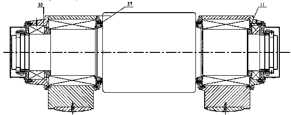 Rolling mill roll bearing flat pressing combination assembling type sealing structure