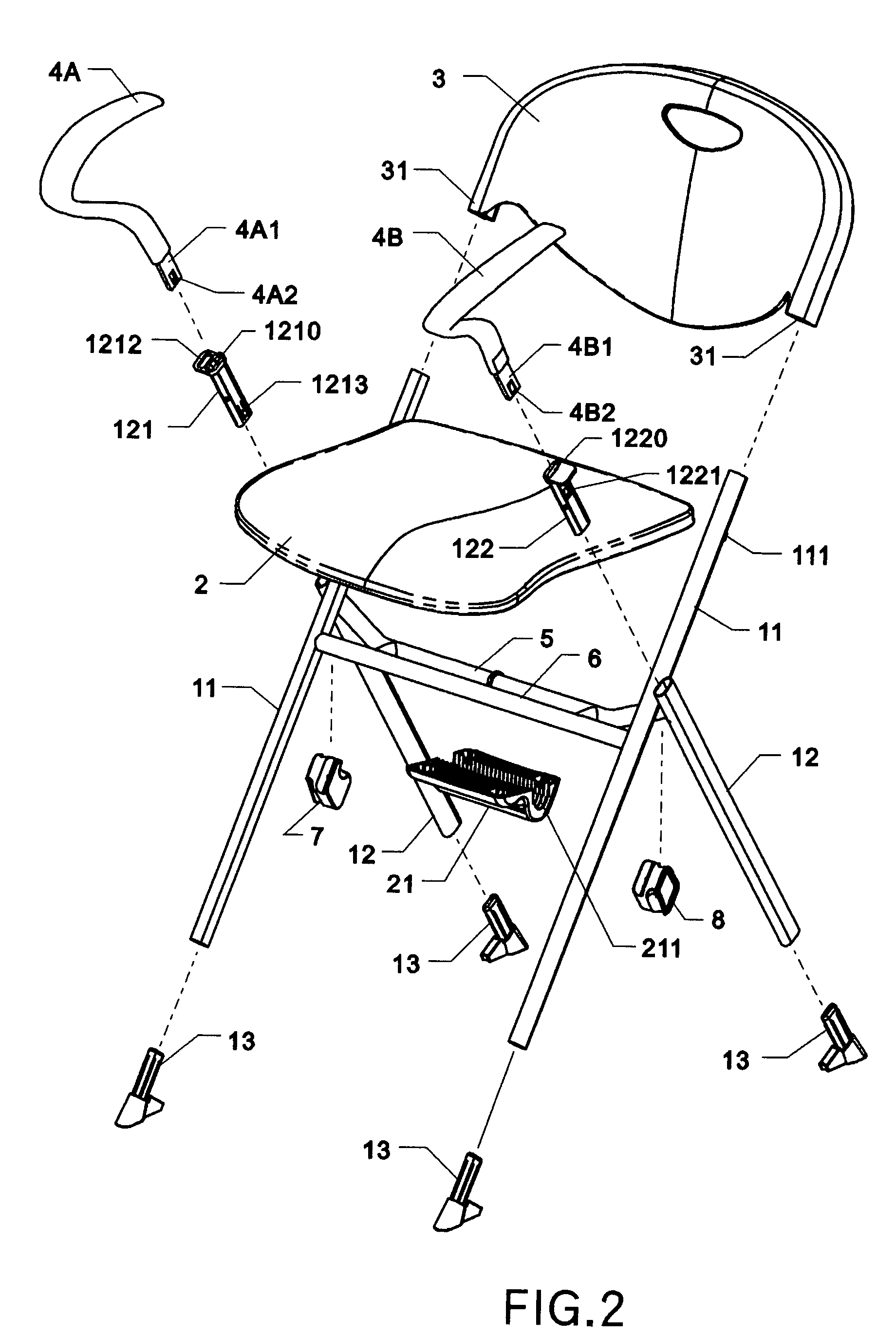 Structure of chair capable of being stacked vertically and horizontally