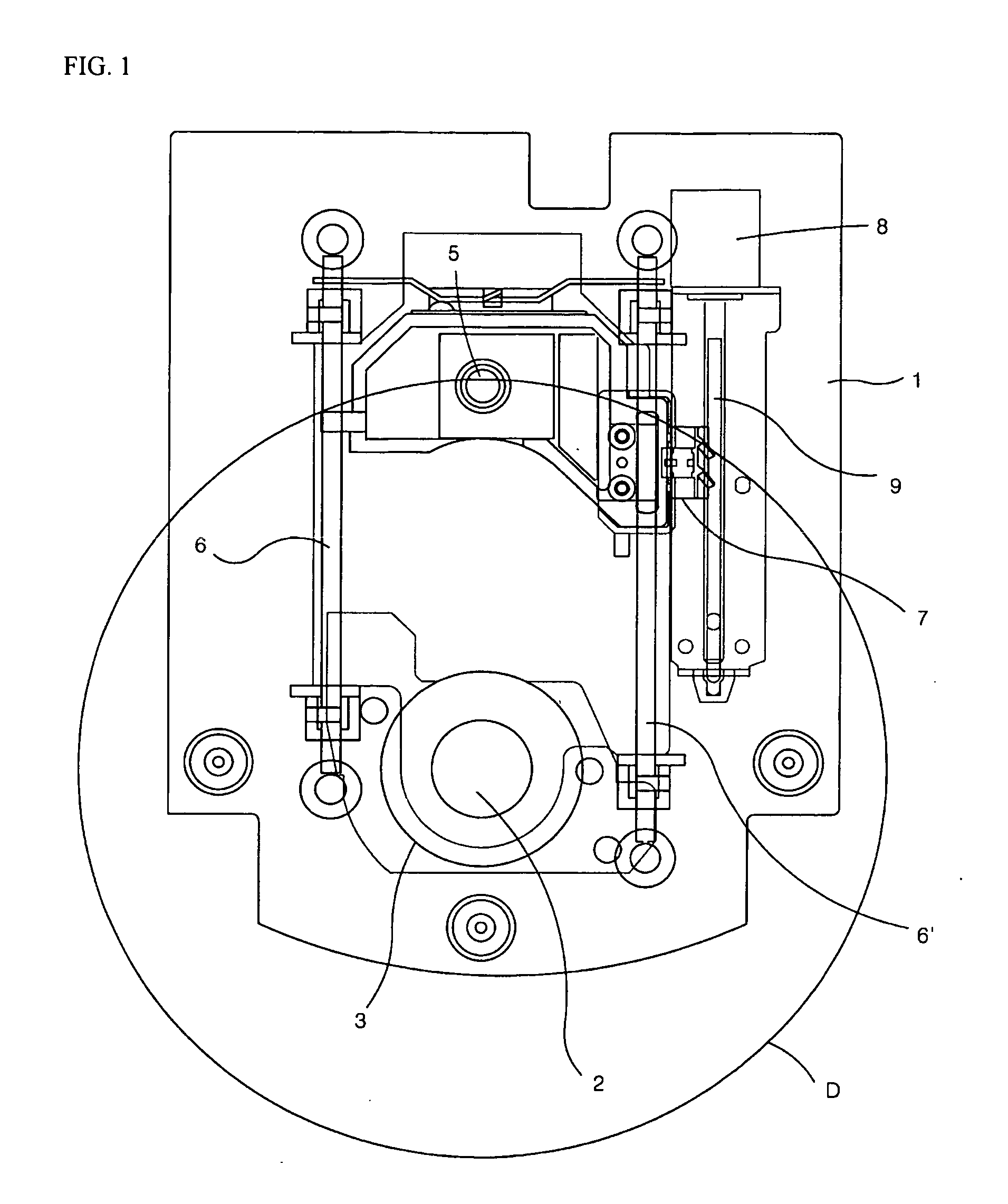 Pickup guiding structure for optical disk drive