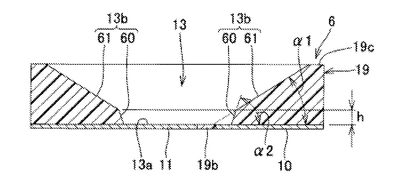 Molded resin body for surface-mounted light-emitting device, manufacturing method thereof, and surface-mounted light-emitting device
