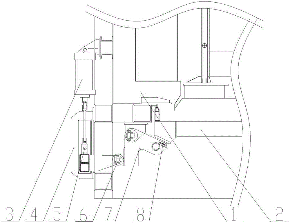 Lifting and compressing structure of underfloor furnace door