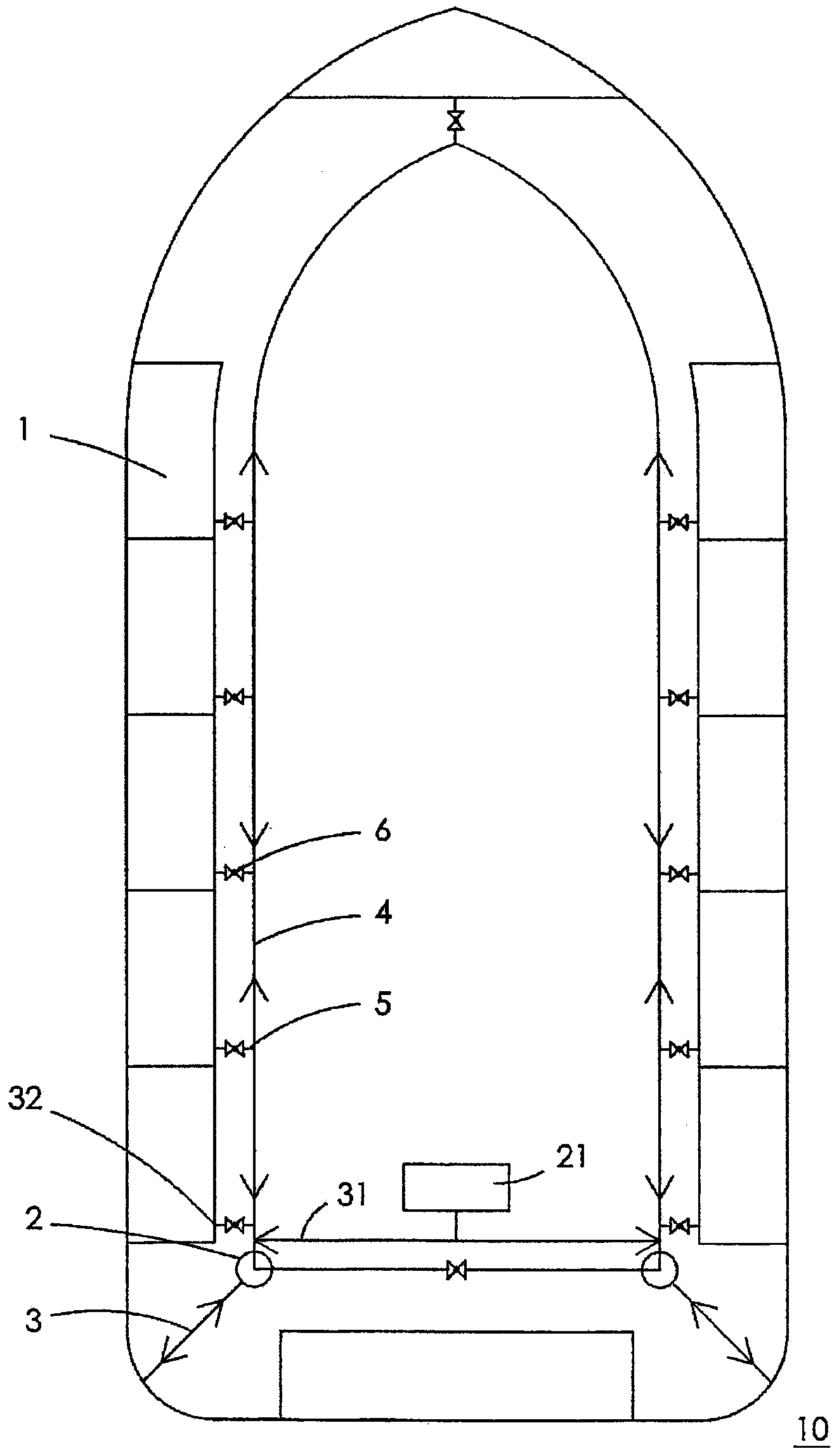 System for treating ballast water in ballast tanks