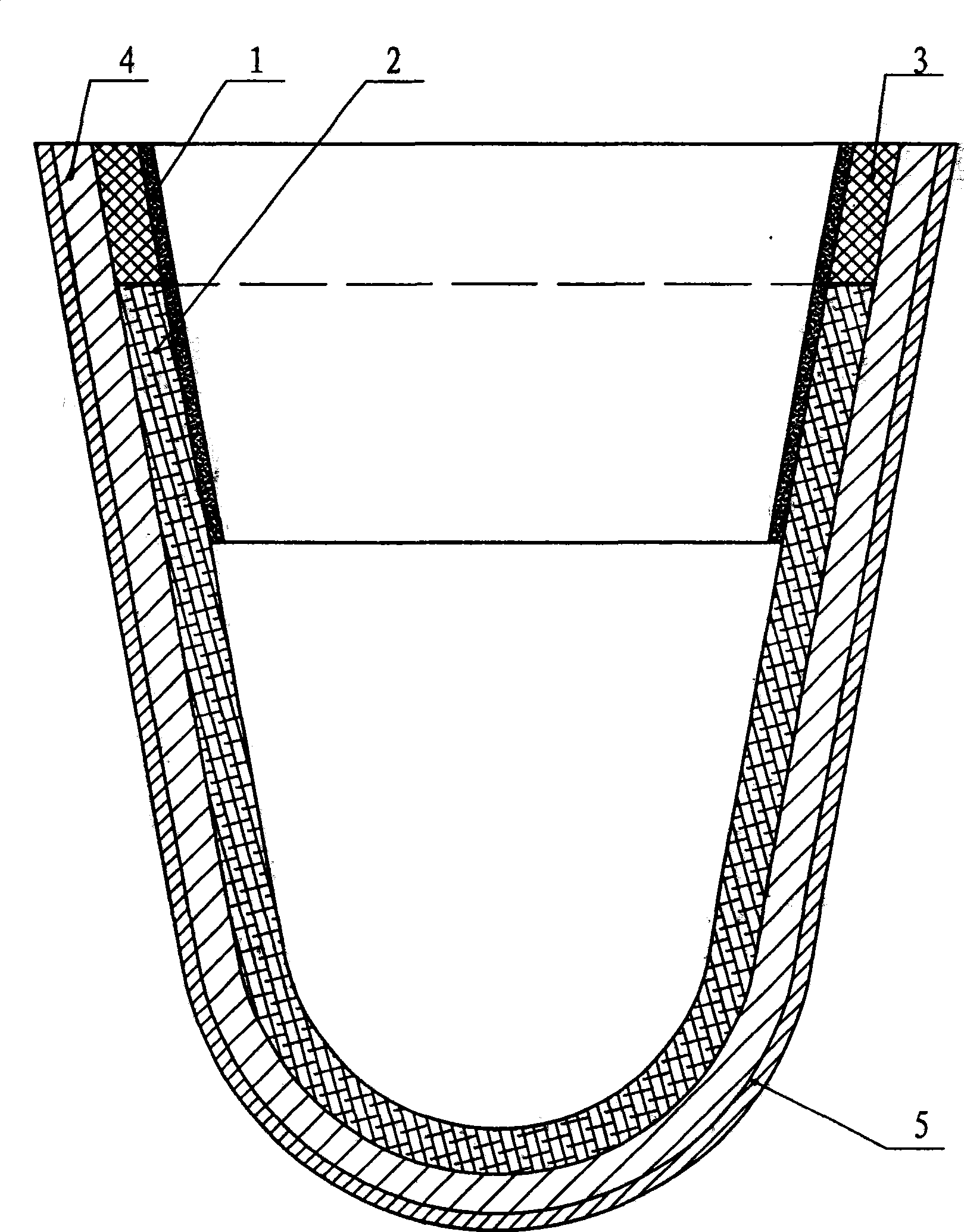 Ladle lining structure and slag preventing paint