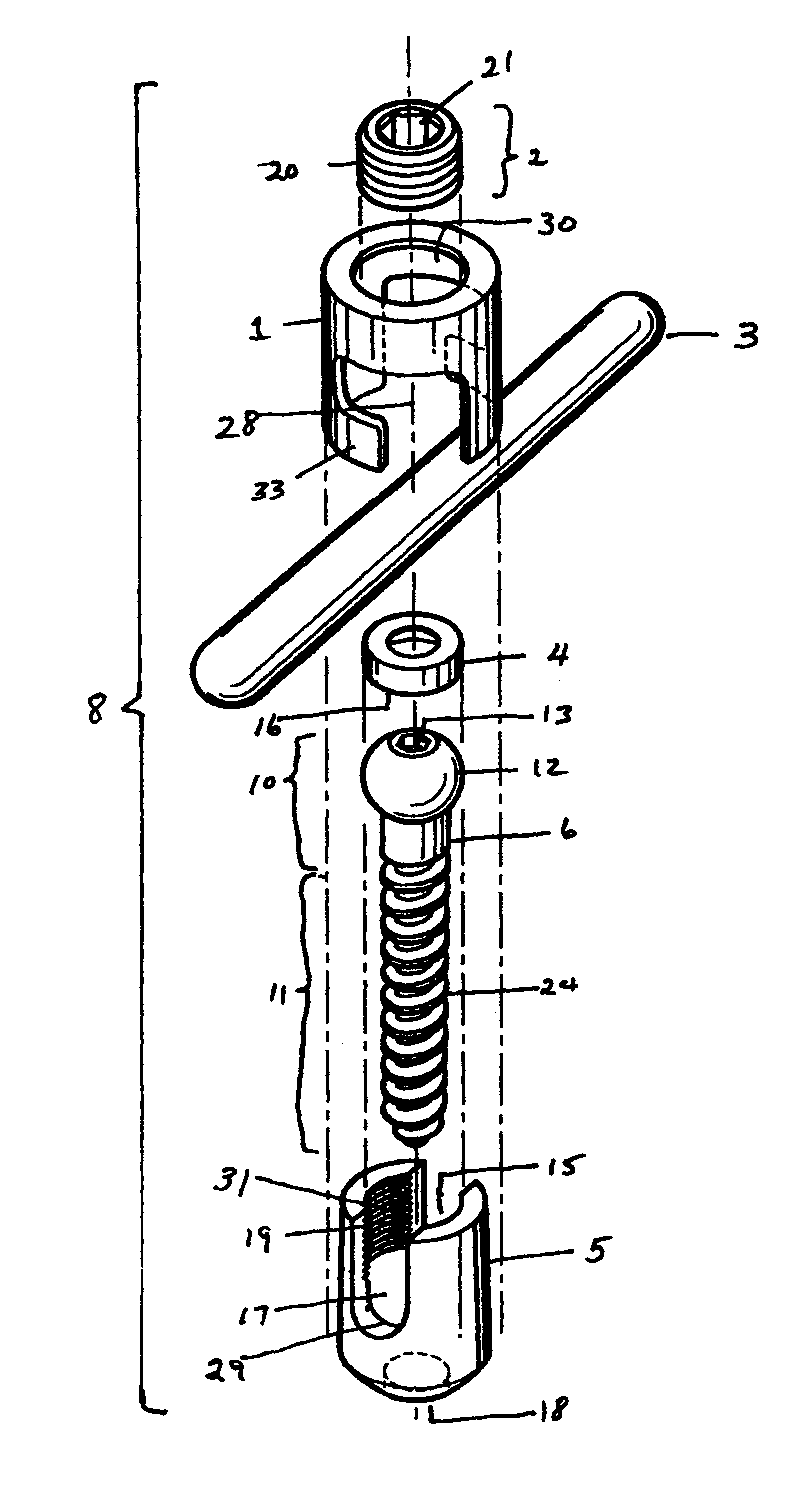 Device for securing spinal rods