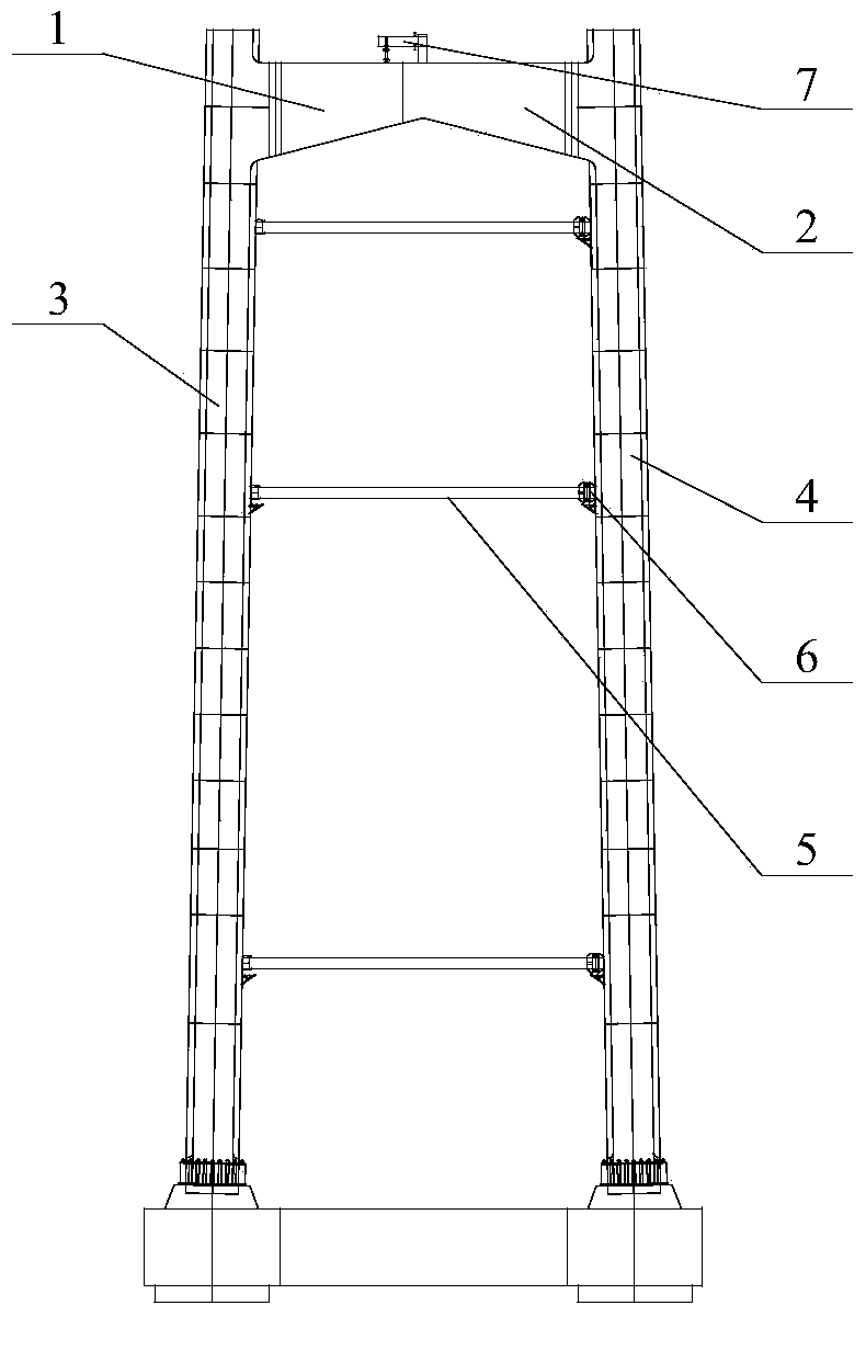Non-bracket closure method for upper cross beam of steel tower and construction system