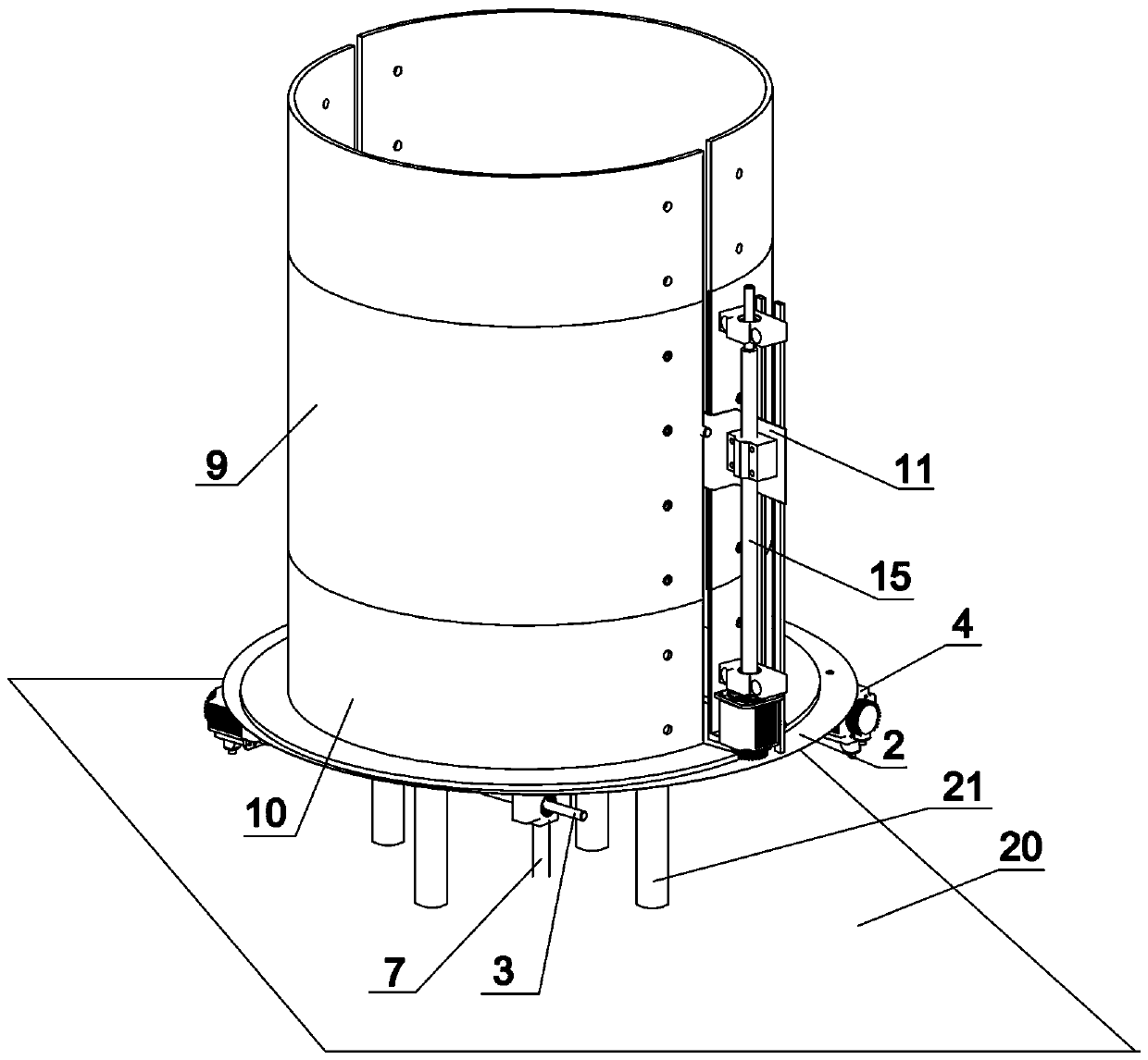 Multi-drive controllable fire whirlwind experiment simulation and demonstration device